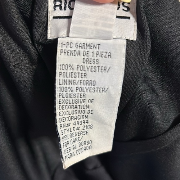 R&M Richards VTG Black bead/embroidered Asymmetrical High-Low formal Dress 10 - Picture 11 of 17